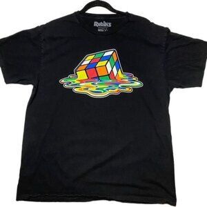 Ripple Junction Rubiks Mens Melting Cube Short Sleeve Tee Shirt Black Size XL